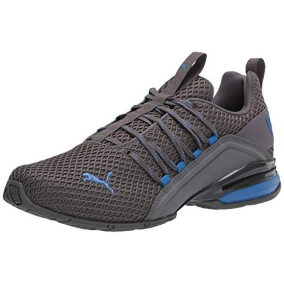 PUMA AXELION SPARK LOW TRAINERS SPORTS SNEAKERS MEN SHOES GREY/BLUE - Picture 8 of 11